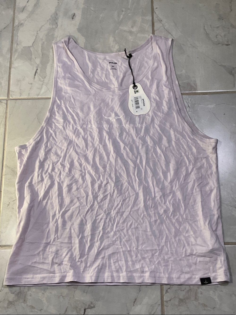 Prana Men's Heritage graphic  Lavender luminous Tank Top medium NWT